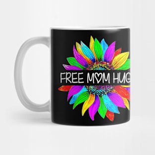 Free Mom Hugs Gay Pride LGBT Daisy Hippie Mug